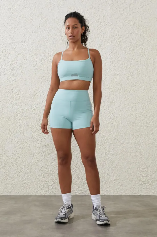 Women Tops Cotton On Ultra Luxe Mesh Strappy Crop Sea Glass