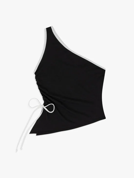Women Tops Lisa Says Gah Emily Tank Black White