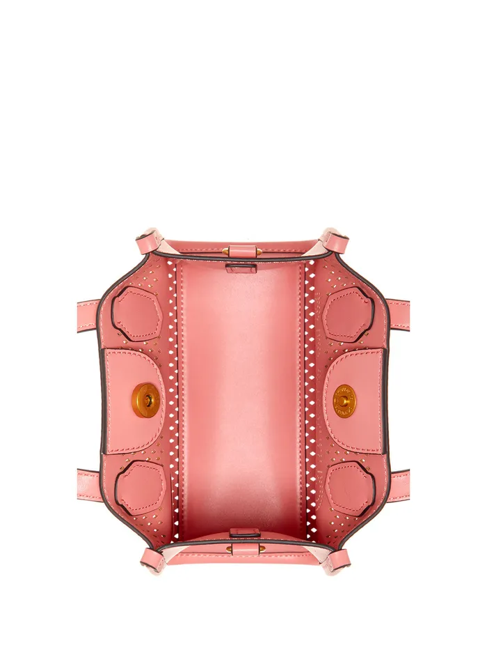 Women Tote Bags GUESS Pink Katey Perf Mini Tote Bag Women Tote Bags GUESS Pink Katey Perf Mini Tote Bag