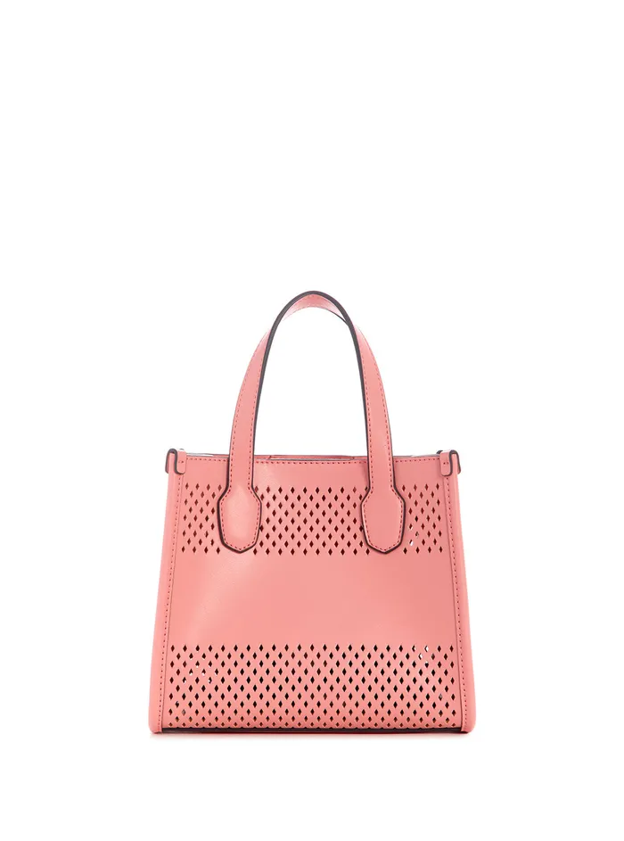 Women Tote Bags GUESS Pink Katey Perf Mini Tote Bag Women Tote Bags GUESS Pink Katey Perf Mini Tote Bag