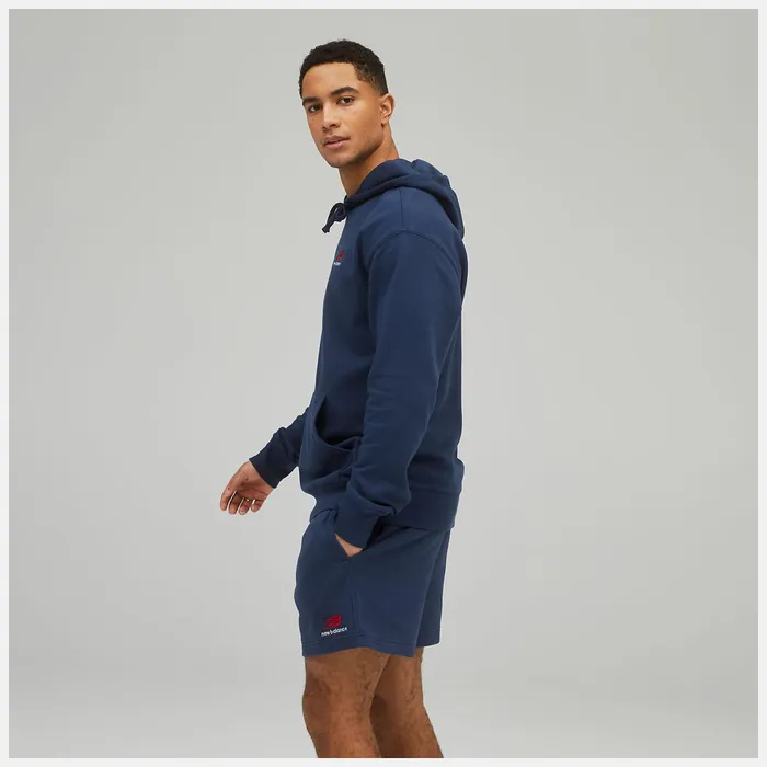 Women Unissentials French Terry Hoodie Natural Indigo New Balance Hoodies and Sweatshirts