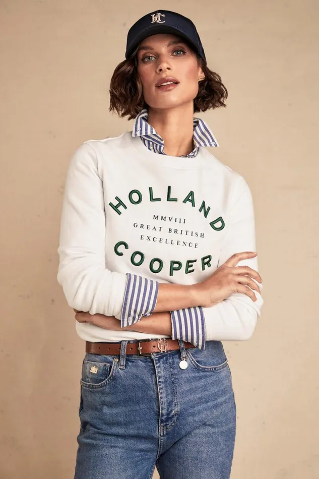 Women Varsity Crew White Holland Cooper Sweatshirts