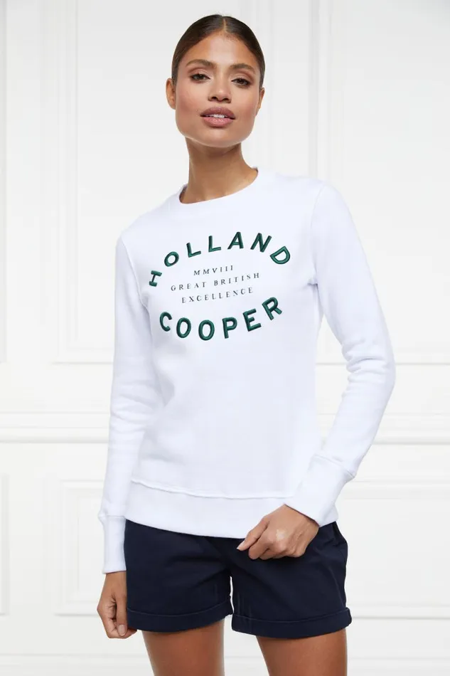 Women Varsity Crew White Holland Cooper Sweatshirts Women Varsity Crew White Holland Cooper Sweatshirts