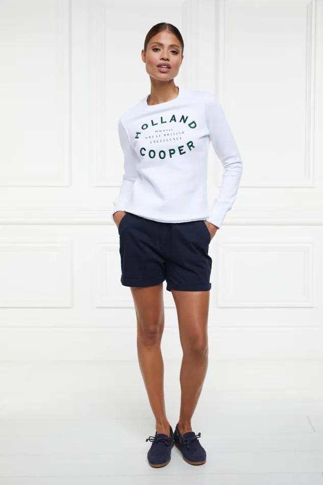 Women Varsity Crew White Holland Cooper Sweatshirts Women Varsity Crew White Holland Cooper Sweatshirts