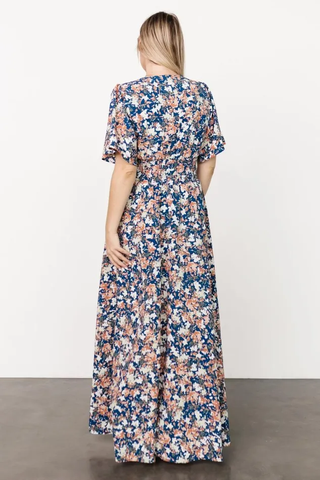 Women Verona Smocked Maxi Dress Blue Floral Baltic Born The Guest Edit Women Verona Smocked Maxi Dress Blue Floral Baltic Born The Guest Edit