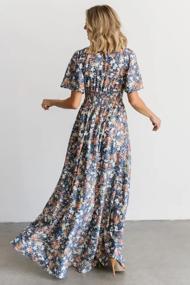 Women Verona Smocked Maxi Dress Blue Floral Baltic Born The Guest Edit Women Verona Smocked Maxi Dress Blue Floral Baltic Born The Guest Edit