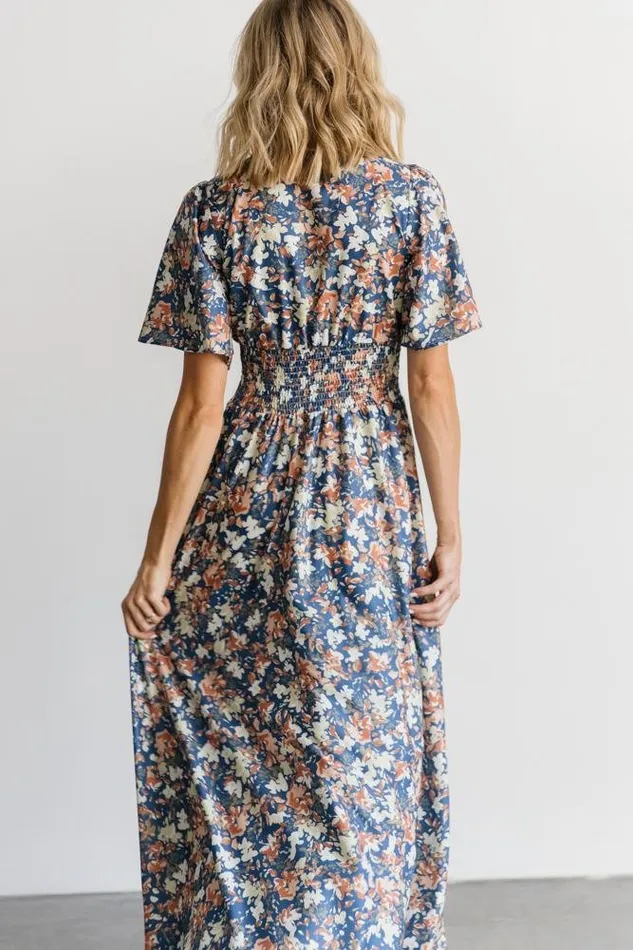 Women Verona Smocked Maxi Dress Blue Floral Baltic Born The Guest Edit Women Verona Smocked Maxi Dress Blue Floral Baltic Born The Guest Edit
