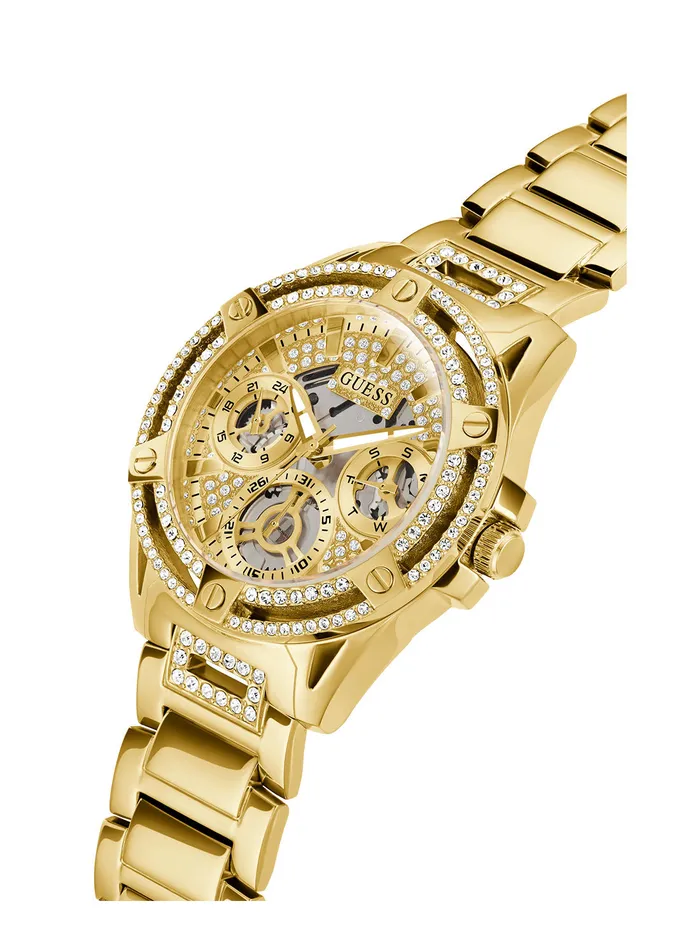 Women Watches GUESS Gold Crystal Queen Watch