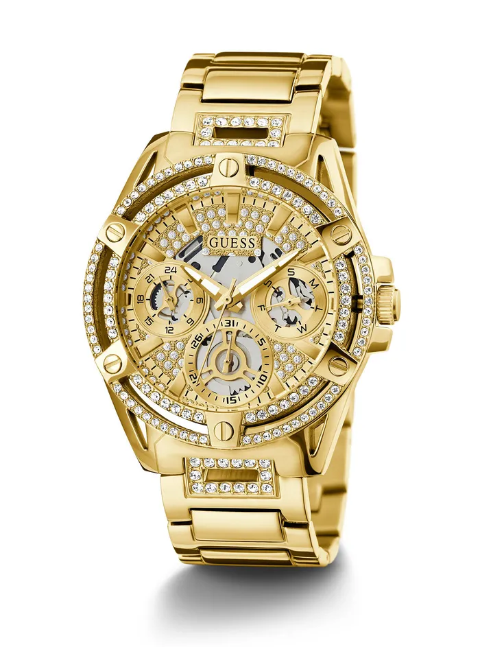 Women Watches GUESS Gold Crystal Queen Watch