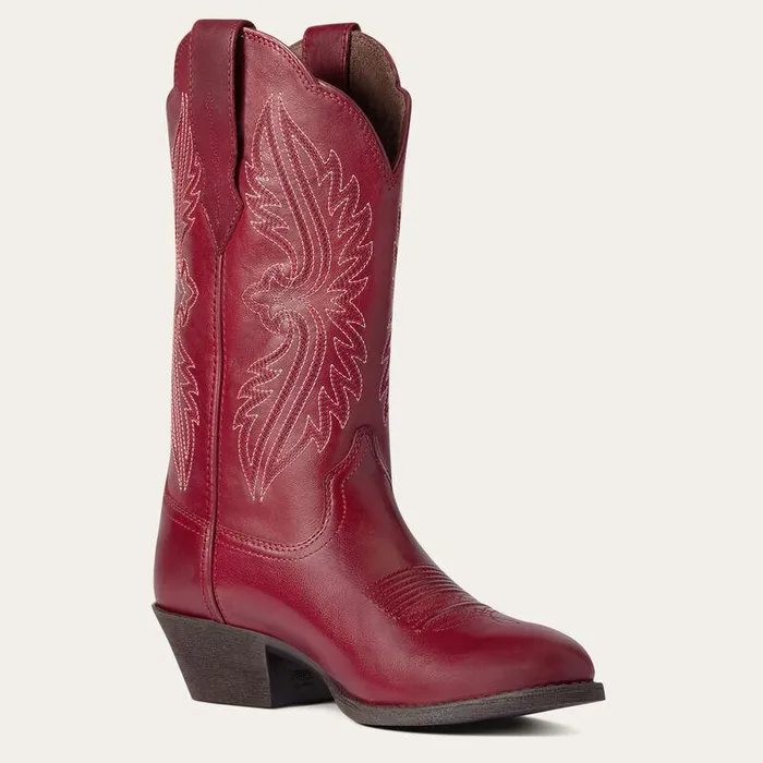 Women Western Boots Ariat Heritage R Toe StretchFit Western Boot Rosy Red Women Western Boots Ariat Heritage R Toe StretchFit Western Boot Rosy Red