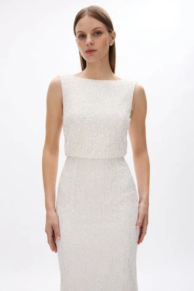 Women White Dresses Rachel Gilbert AVA GOWN