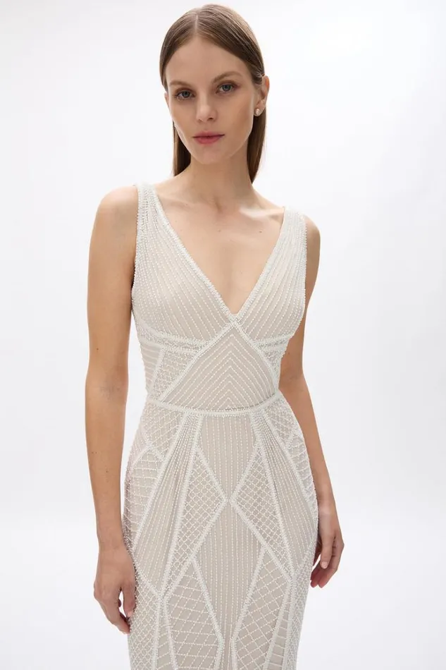 Women White Dresses Rachel Gilbert KYLAH GOWN