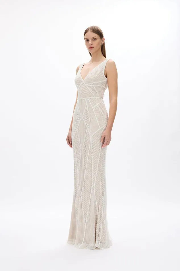 Women White Dresses Rachel Gilbert KYLAH GOWN