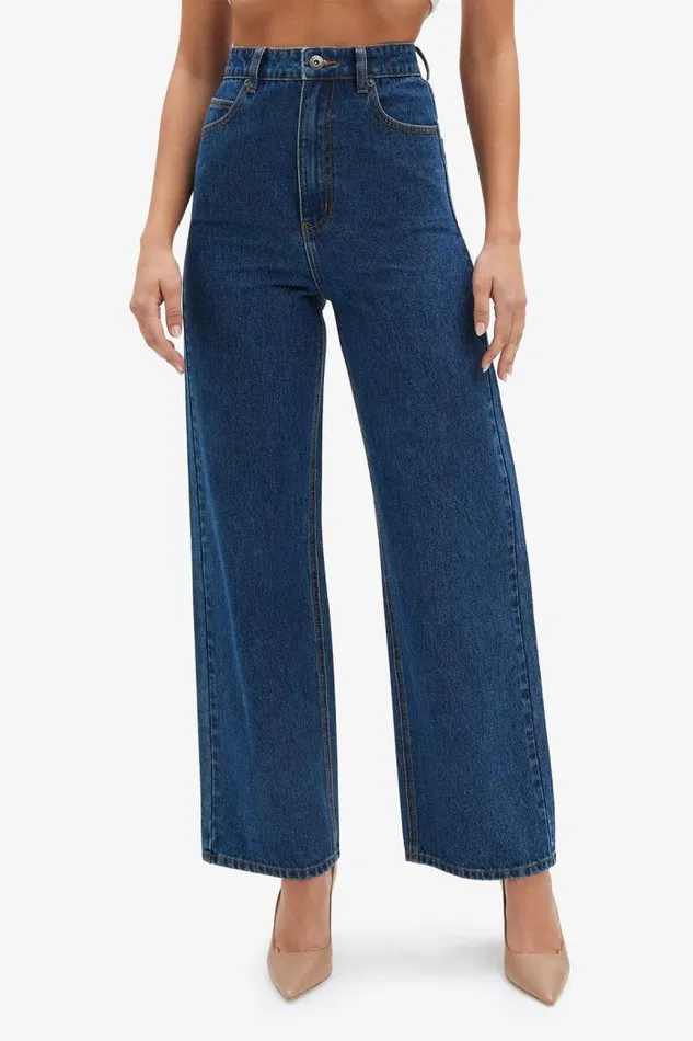 Women Wide Jean Bardot Cindy Wide Full Leg Jeans In Indigo Indigo Women Wide Jean Bardot Cindy Wide Full Leg Jeans In Indigo Indigo