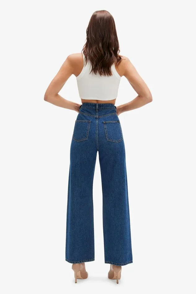 Women Wide Jean Bardot Cindy Wide Full Leg Jeans In Indigo Indigo Women Wide Jean Bardot Cindy Wide Full Leg Jeans In Indigo Indigo