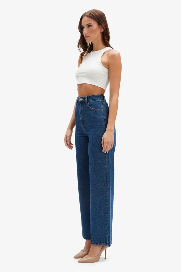 Women Wide Jean Bardot Cindy Wide Full Leg Jeans In Indigo Indigo Women Wide Jean Bardot Cindy Wide Full Leg Jeans In Indigo Indigo