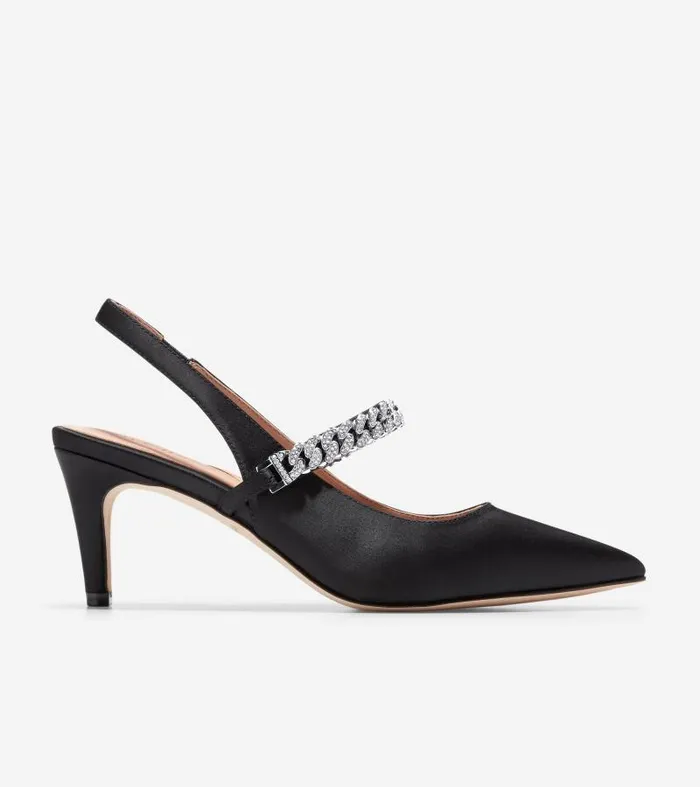 Women Women039s Vandam Jeweled Sling Back Pumps Black Cole Haan Pumps and Wedges