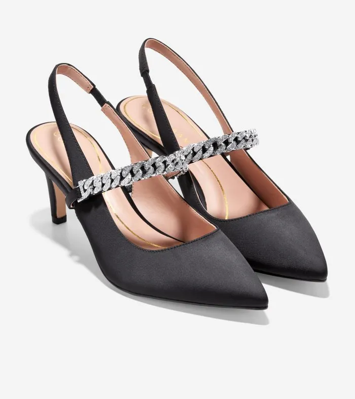 Women Women039s Vandam Jeweled Sling Back Pumps Black Cole Haan Pumps and Wedges
