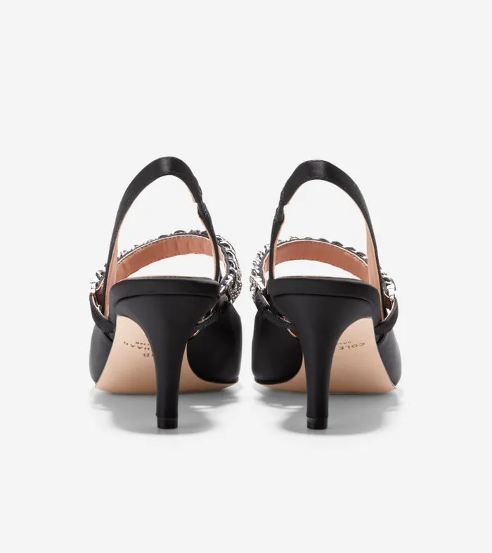 Women Women039s Vandam Jeweled Sling Back Pumps Black Cole Haan Pumps and Wedges