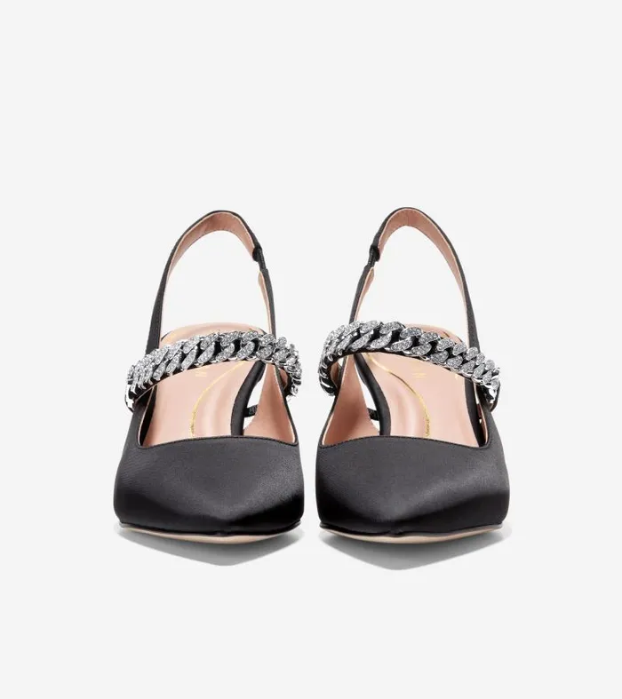 Women Women039s Vandam Jeweled Sling Back Pumps Black Cole Haan Pumps and Wedges