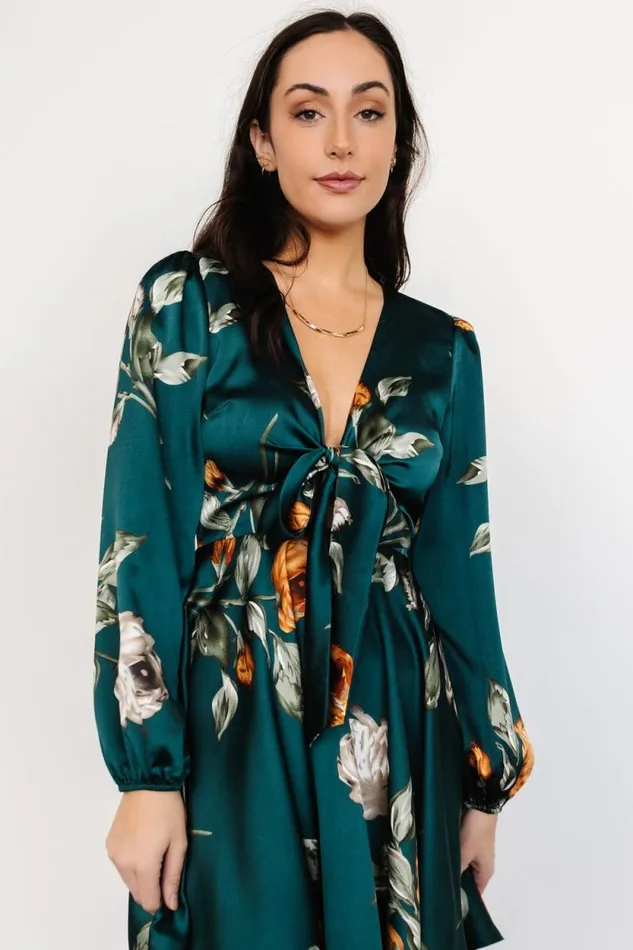 Women Woodbury Satin Mini Dress Deep Topaz Floral Baltic Born Short Dresses Women Woodbury Satin Mini Dress Deep Topaz Floral Baltic Born Short Dresses