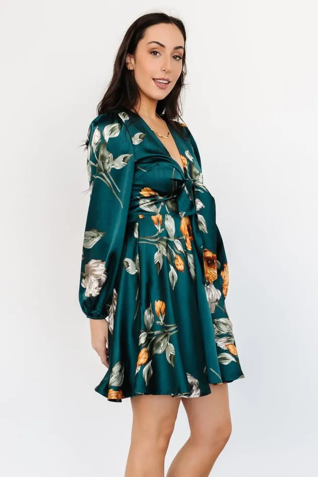 Women Woodbury Satin Mini Dress Deep Topaz Floral Baltic Born Short Dresses Women Woodbury Satin Mini Dress Deep Topaz Floral Baltic Born Short Dresses