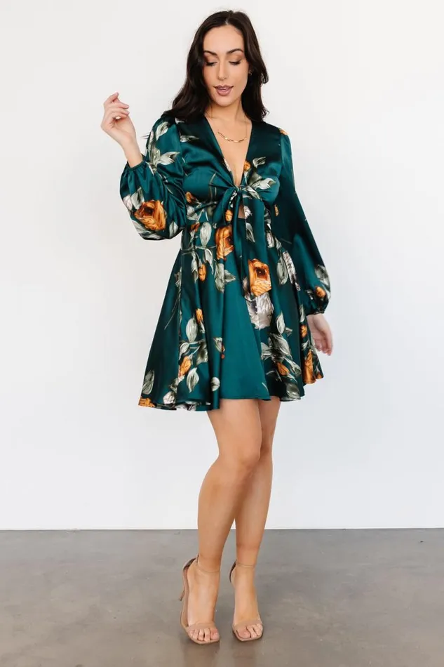 Women Woodbury Satin Mini Dress Deep Topaz Floral Baltic Born Short Dresses Women Woodbury Satin Mini Dress Deep Topaz Floral Baltic Born Short Dresses