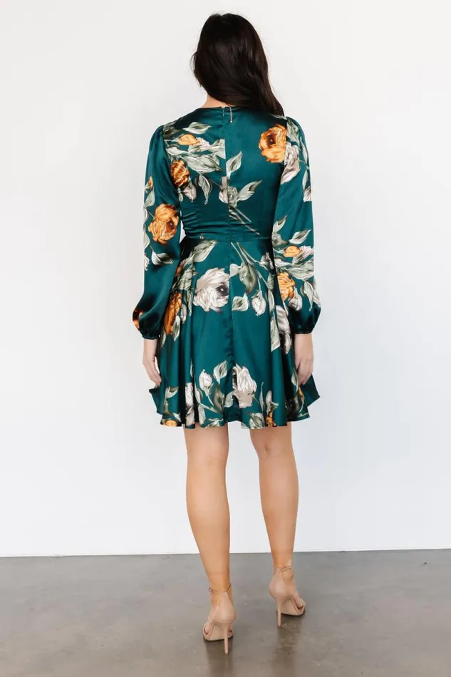 Women Woodbury Satin Mini Dress Deep Topaz Floral Baltic Born Short Dresses Women Woodbury Satin Mini Dress Deep Topaz Floral Baltic Born Short Dresses