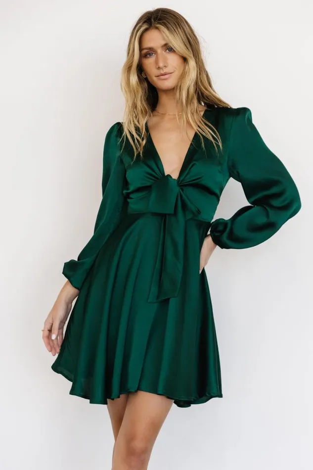 Women Woodbury Satin Mini Dress Green Baltic Born Short Dresses Women Woodbury Satin Mini Dress Green Baltic Born Short Dresses