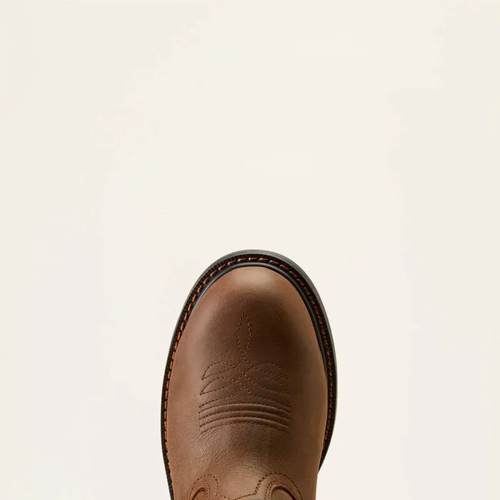 Women Work Boots and Shoes Ariat Riveter PullOn BOA CSA Waterproof Composite Toe Work Boot Dark Brown