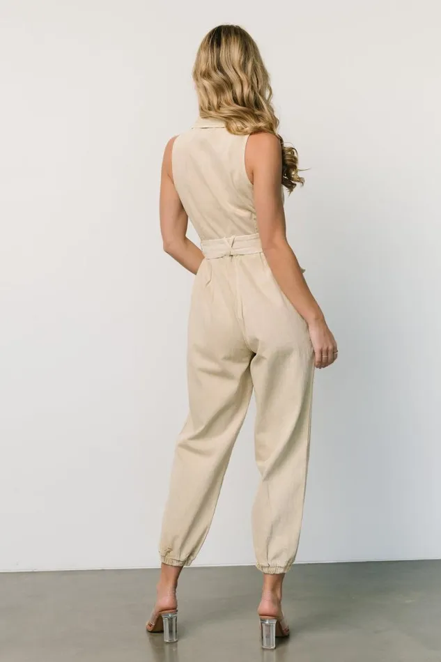 Women Zahara Sleeveless Jumpsuit Sand Baltic Born Jumpsuits and Rompers