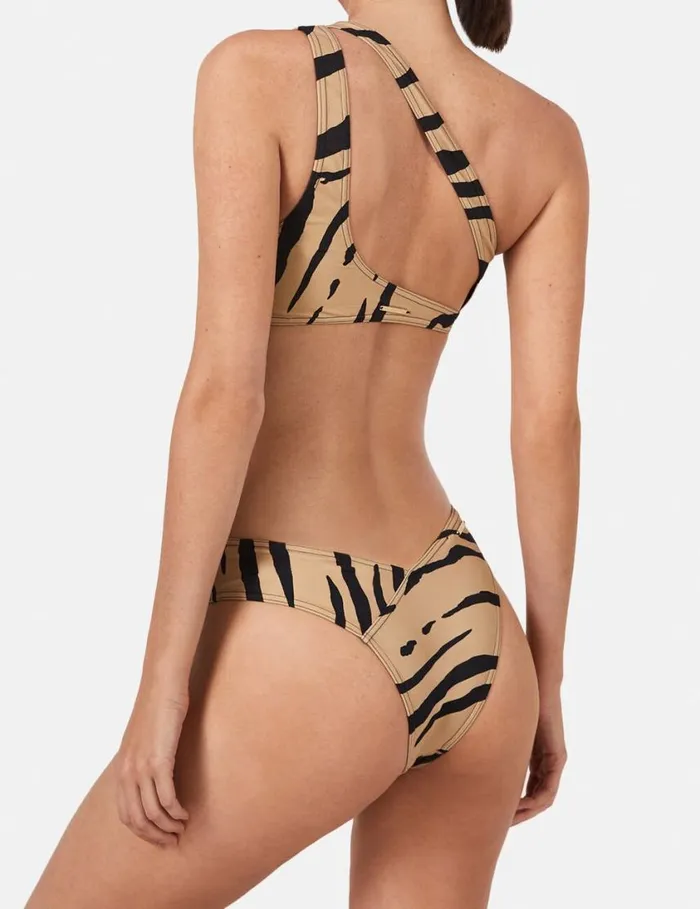 Women Zebra Print Bikini Briefs Camelblack Stella McCartney Swimwear Women Zebra Print Bikini Briefs Camelblack Stella McCartney Swimwear