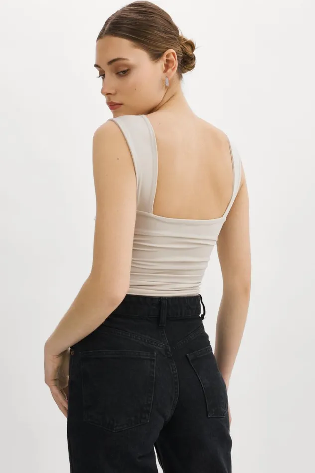 Women ZEELA Ruched Cutout Cami Cloud LAMARQUE Tops