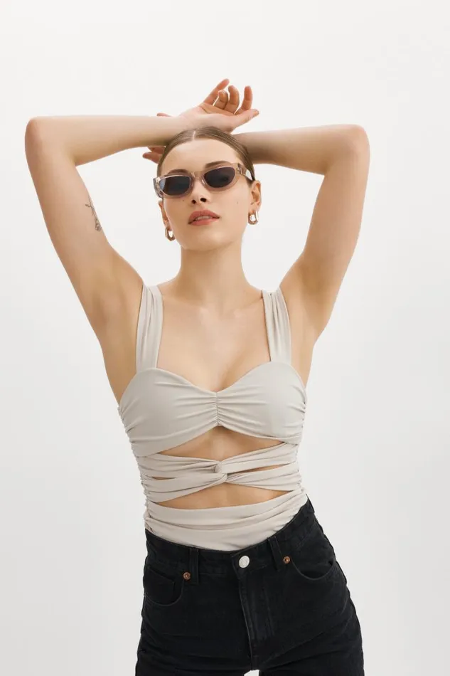 Women ZEELA Ruched Cutout Cami Cloud LAMARQUE Tops