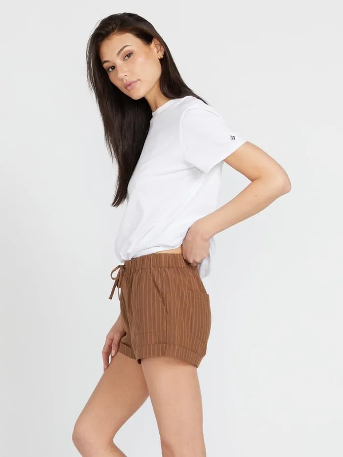 Womens Bottoms Volcom Sunday Strut Shorts 8211 Chocolate