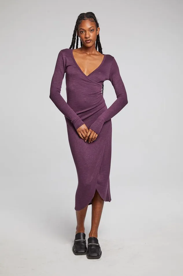 Womens Dresses Chaser Brand Harmony Plum Perfect Midi Dress