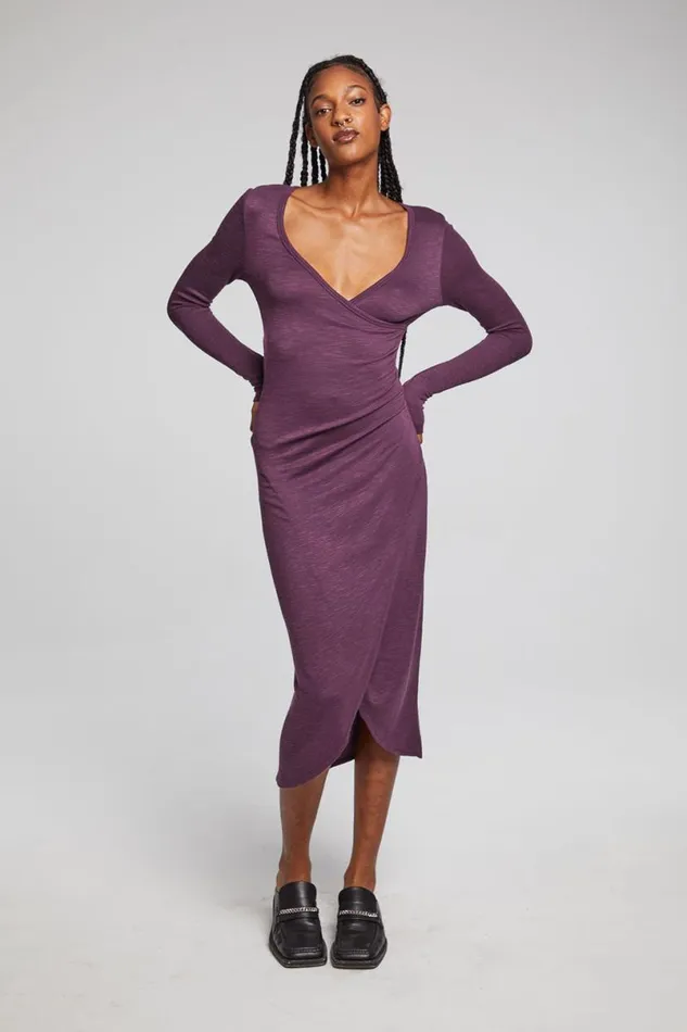 Womens Dresses Chaser Brand Harmony Plum Perfect Midi Dress