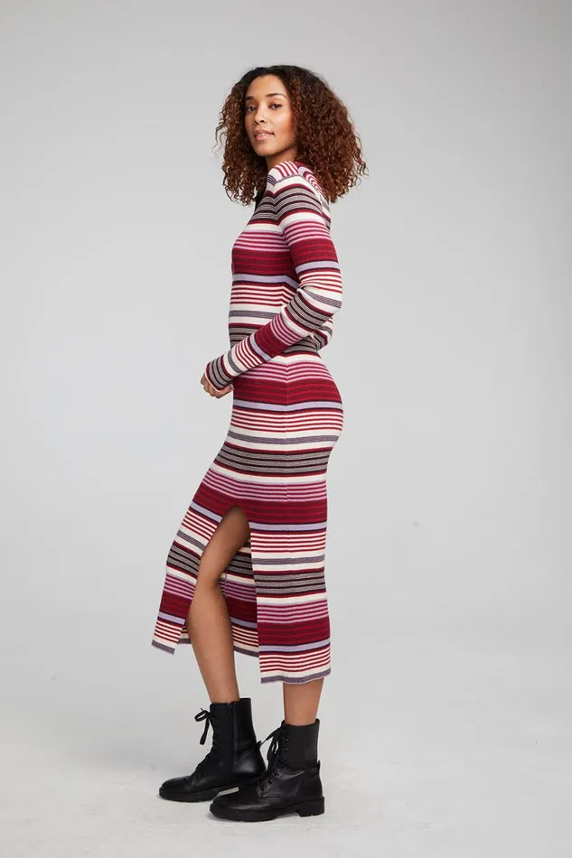Womens Dresses Chaser Brand Palm Roxy Stripe Midi Dress