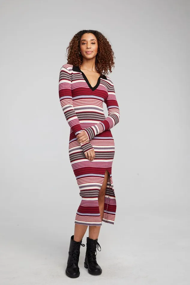 Womens Dresses Chaser Brand Palm Roxy Stripe Midi Dress