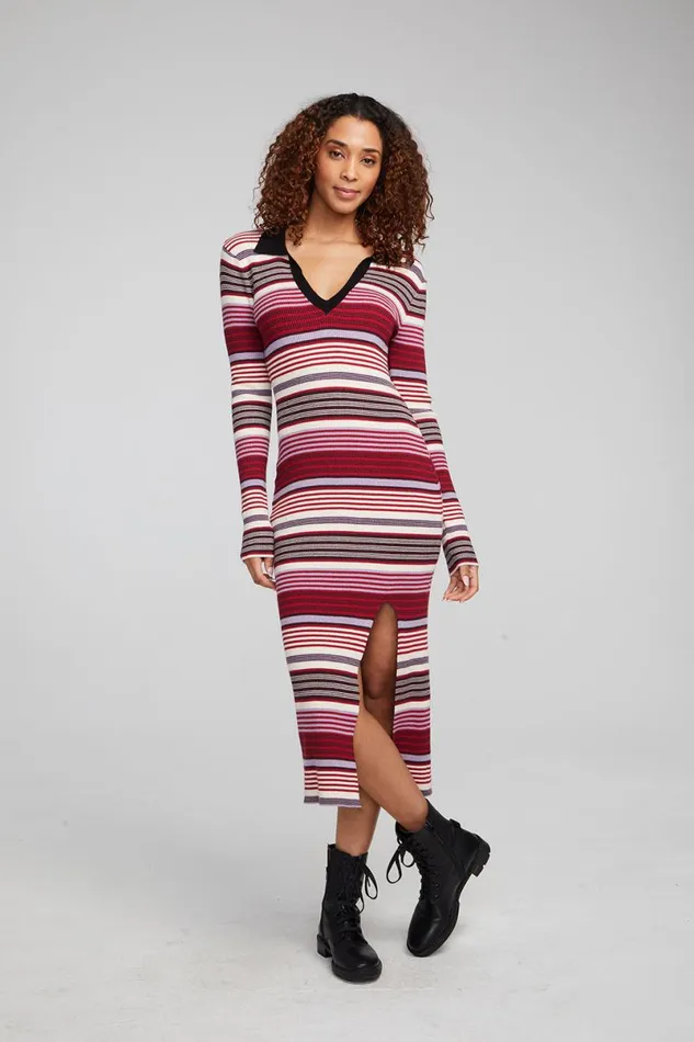 Womens Dresses Chaser Brand Palm Roxy Stripe Midi Dress