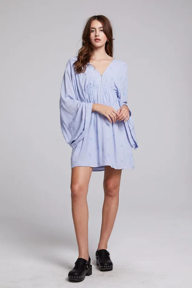 Womens Dresses Chaser Brand Waverly Faded Denim Blue Mini Dress
