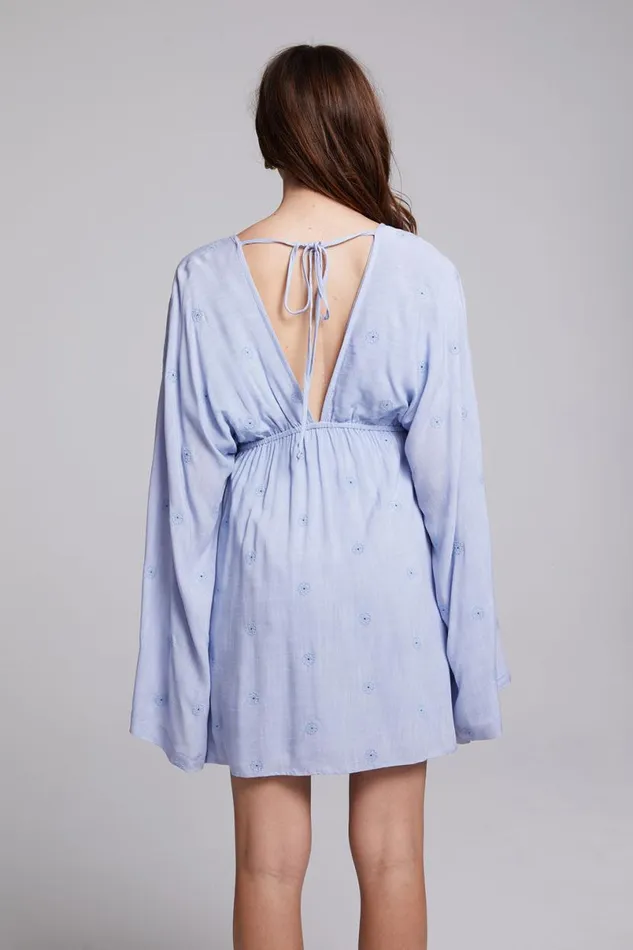 Womens Dresses Chaser Brand Waverly Faded Denim Blue Mini Dress