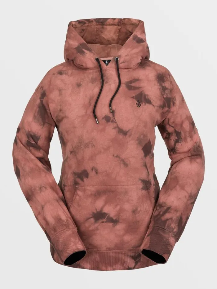 Womens Hoodies and Sweatshirts Volcom Costus Pullover Fleece 8211 Pink Salt Wash