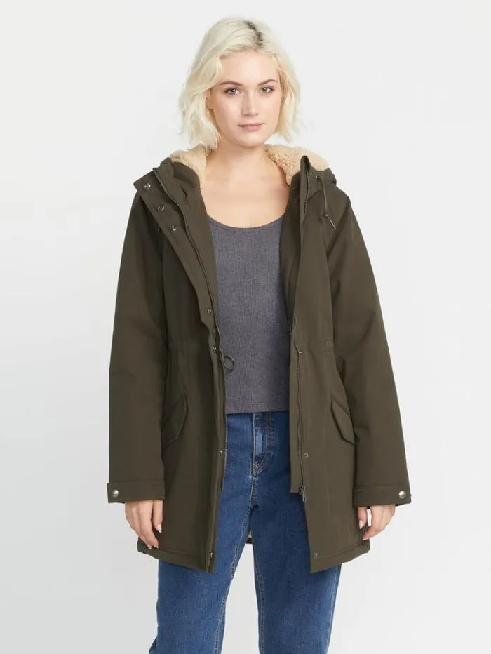 Womens Jackets Volcom Less Is More 5K Parka Jacket 8211 Wren