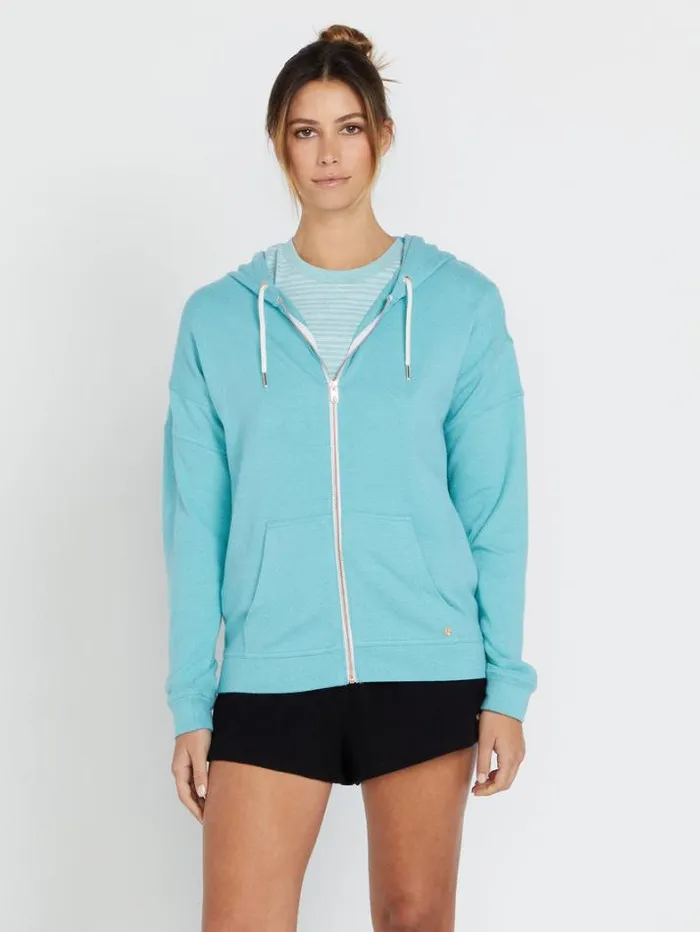 Womens Jackets Volcom Lived In Lounge Zip Jacket 8211 Aqua