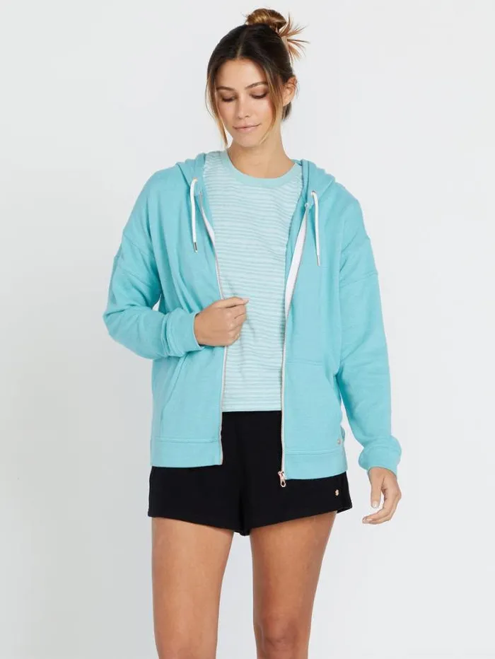 Womens Jackets Volcom Lived In Lounge Zip Jacket 8211 Aqua