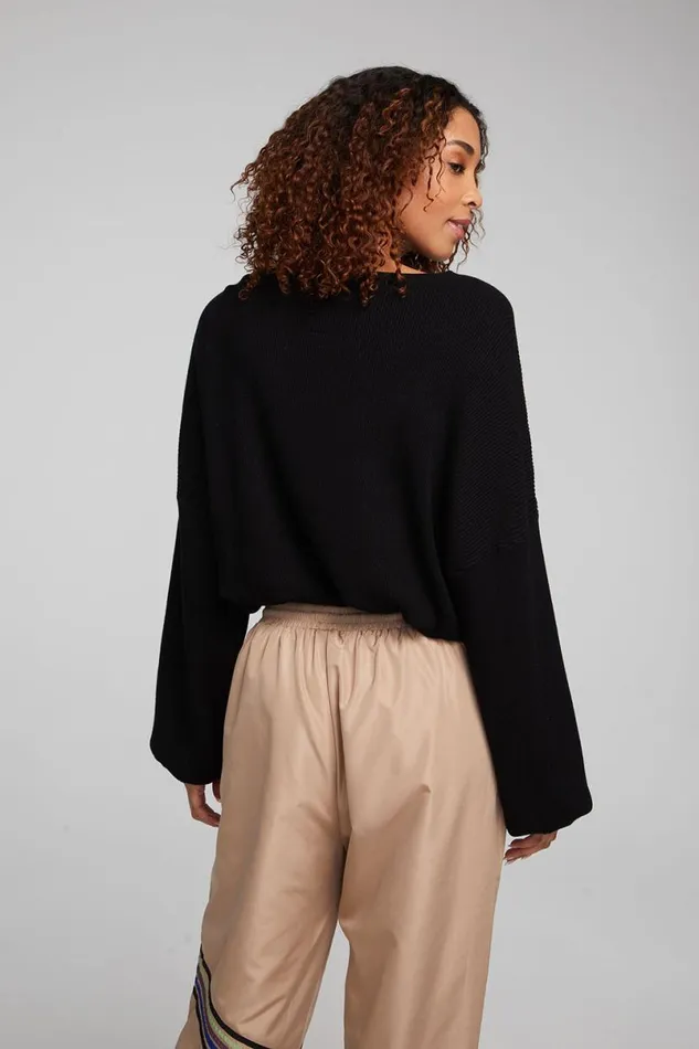 Womens Loungewear Chaser Brand Diamond Shadow Black Long Sleeve