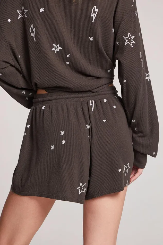 Womens Loungewear Chaser Brand Stars and Bolts Shorts