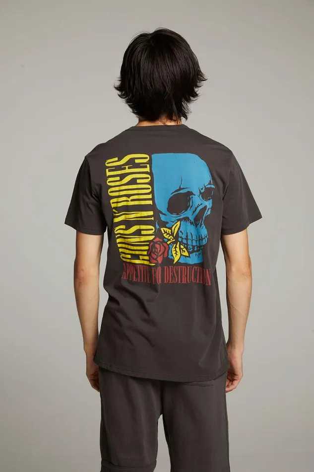 WomensMens Music Chaser Brand Guns N039 Roses Skull Rose Crew Neck Tee