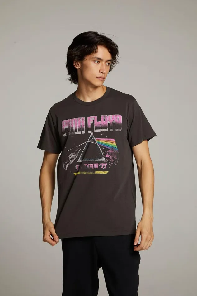 WomensMens Music Chaser Brand Pink Floyd US Tour Crew Neck Tee